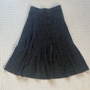 Harper black pleated midi skirt.